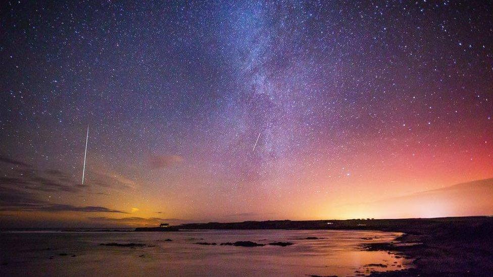 Geminid meteor shower as viewed over Anglesey