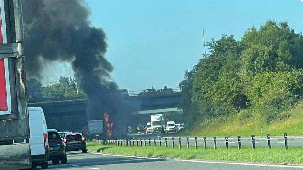 Crash on A1(M) at Bowburn