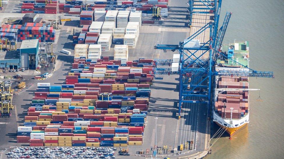 An aerial photograph of The Port of Tilbury