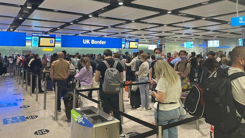 Queue at London Heathrow