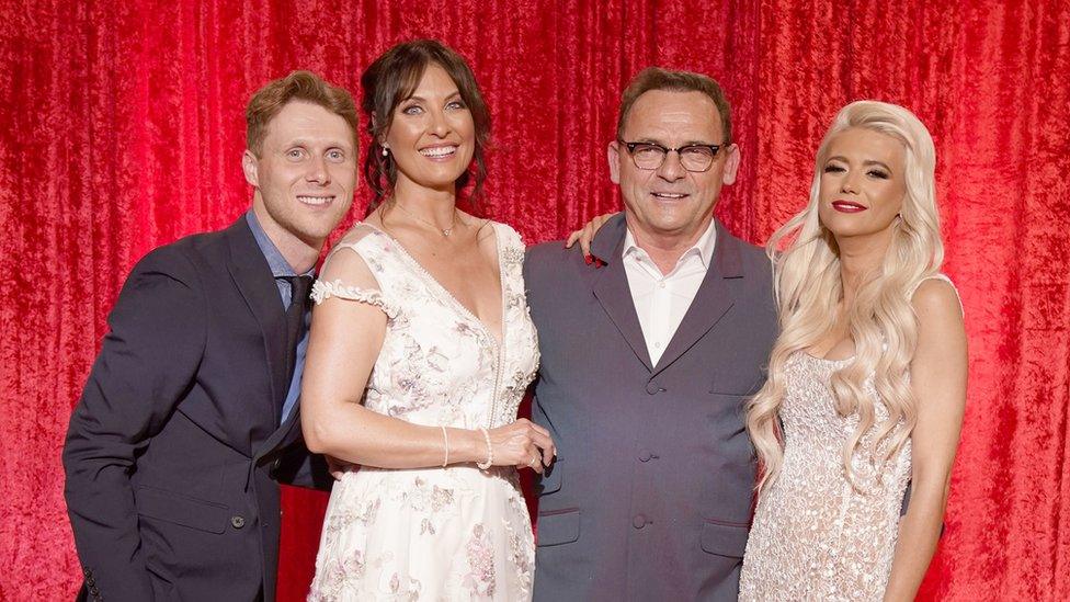 Jamie Borthwick, Emma Barton, Perry Fenwick and Danielle Harold at the British Soap Awards 2023