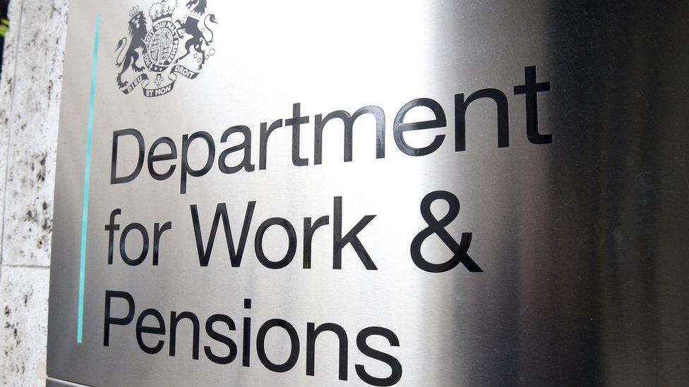 Department for Work & Pensions sign