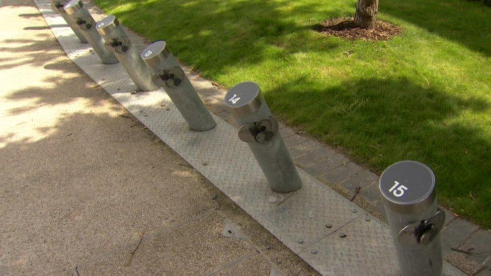 Empty bike docking stations