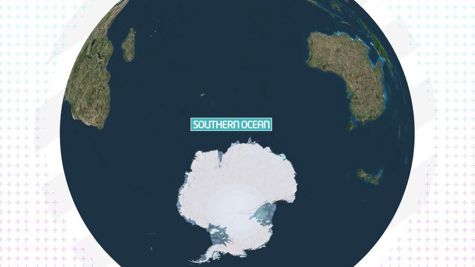 Image shows Earth with the Southern Ocean labelled