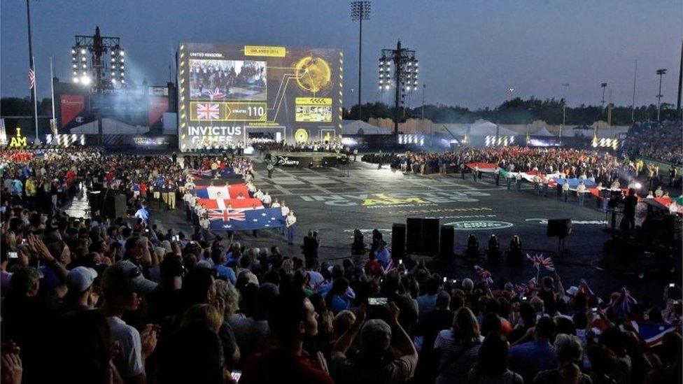 Crowds watching the Invictus Games opening ceremony