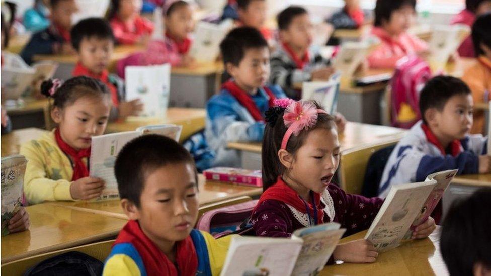 Pupils at a school in China's Hunan Province