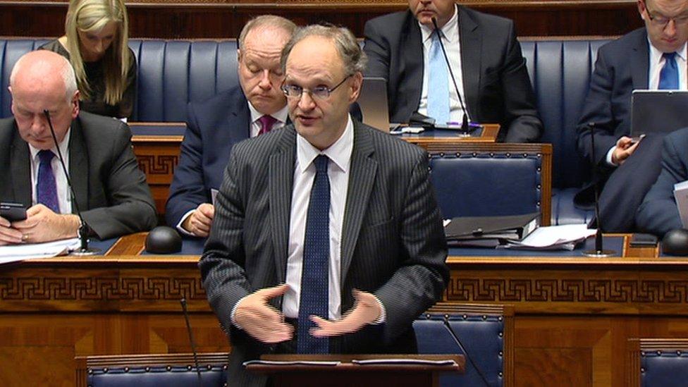 Peter Weir speaking at Stormont