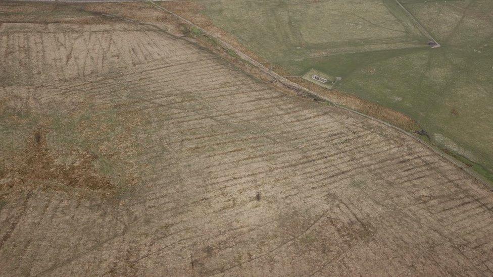 Carrawburgh Roman Fort from the air