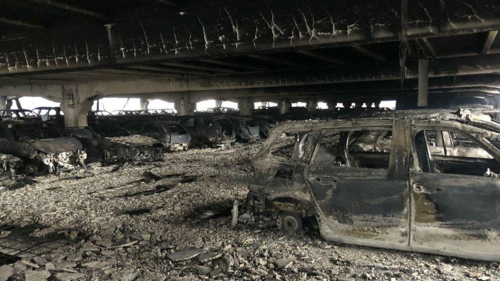 Vehicles damaged in car park fire