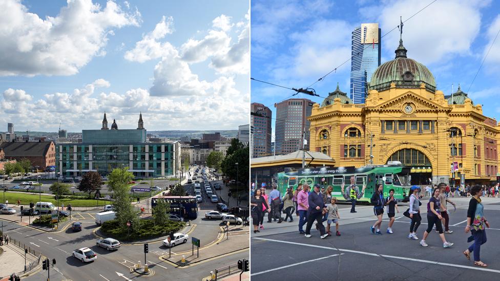 Composite of Leeds and Melbourne