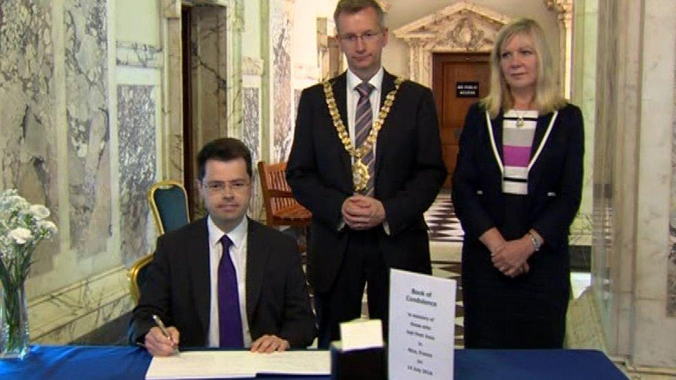 James Brokenshire signs the book of condolence