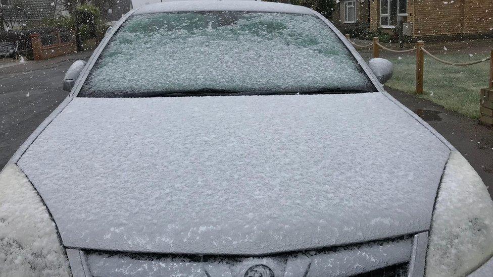 Snow in Brightlingsea, Essex