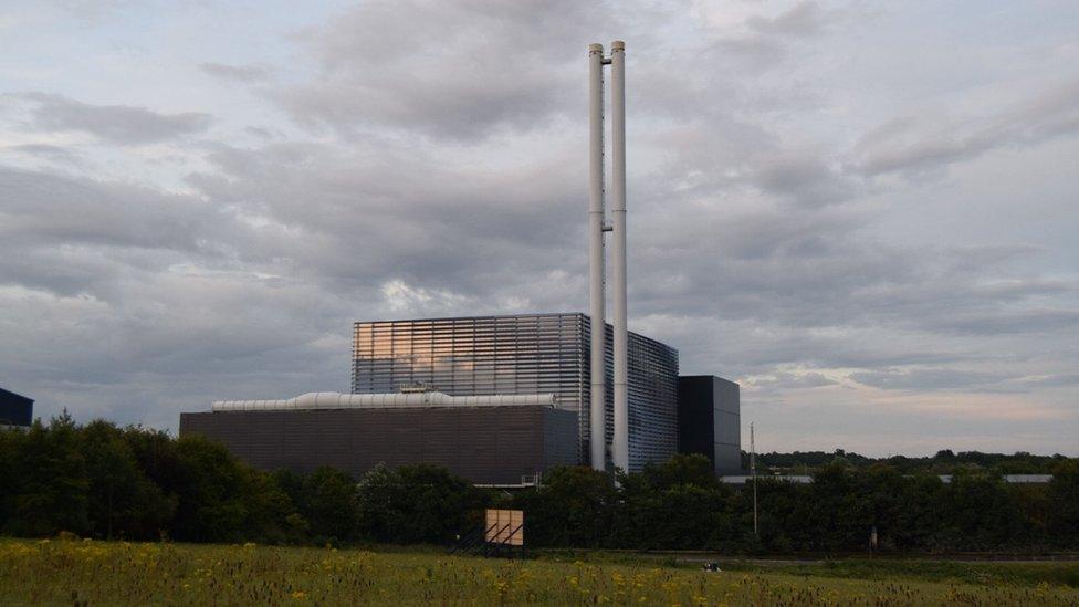 The incinerator at Great Blakenham, near Ipswich