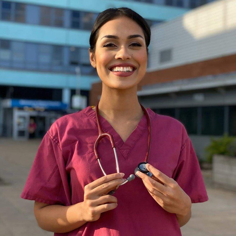 Miss England at her hospital