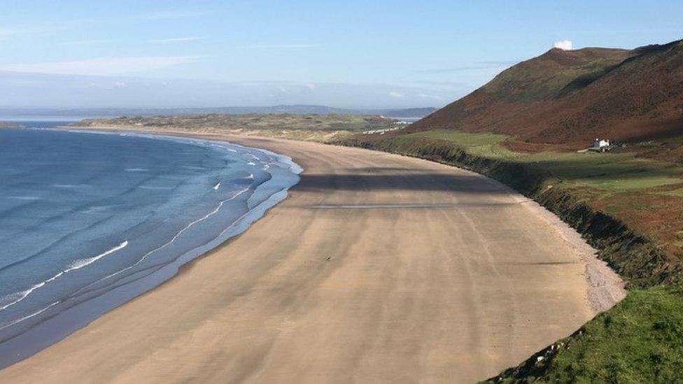 The stunning beach at Rhossili Bay, taken by Janet Jenkins