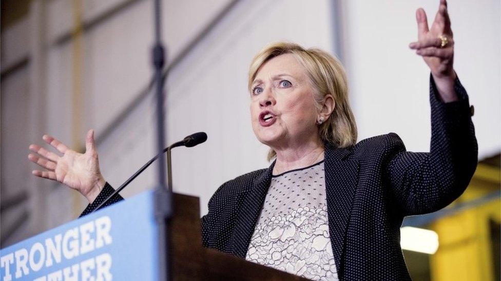 Hillary Clinton speaks at rally in Warren, Michigan 11 August 2016