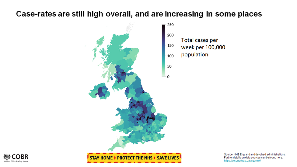 Regional levels of coronavirus