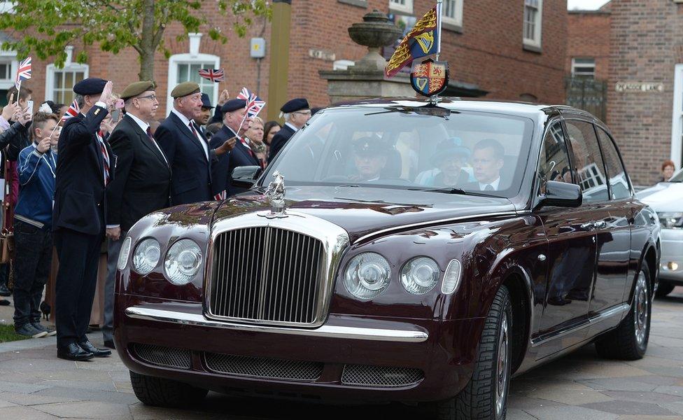 Queen Elizabeth II arrives at Leicester Cathedral