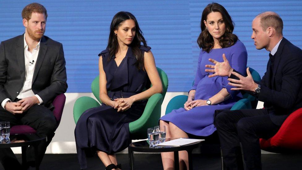 The Duke of Cambridge talks on stage at the Royal Foundation forum