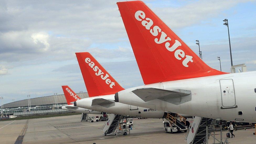 easyJet plane tails