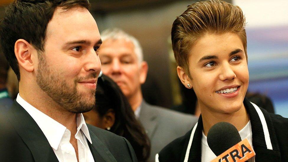 Scooter Braun and Justin Bieber