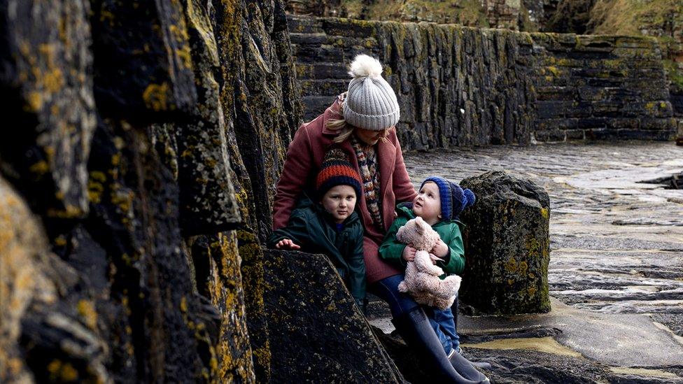 Catrina with Lewis, 3, and his older brother Donnie, 5