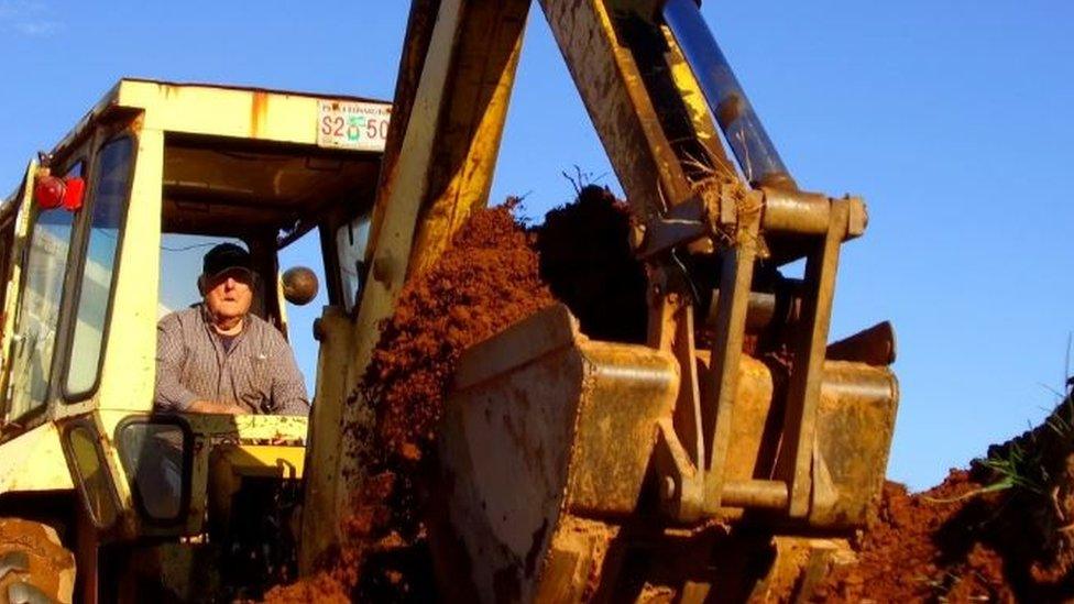 The grandchildren will know that their grandfather dug his own grave with his own backhoe'