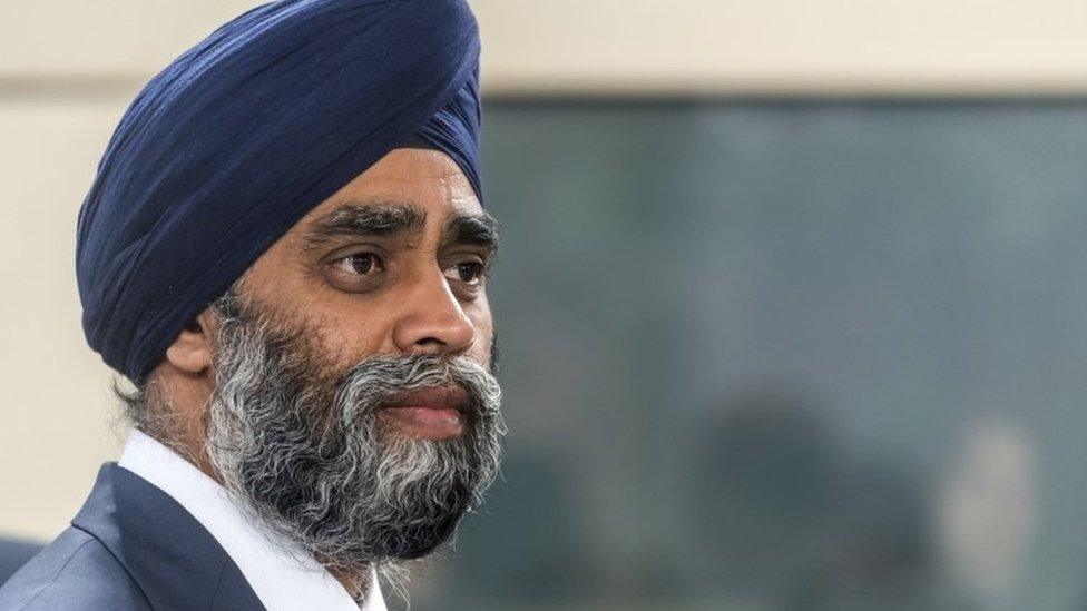 Canada's Defence Minister Harjit Singh Sajjan in Brussels (26 October 2016)