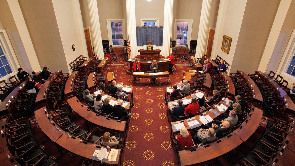 North Carolina electors are instructed about procedural matters during a rehearsal for the electoral college vote at the state capitol in Raleigh, on 18 December 2016