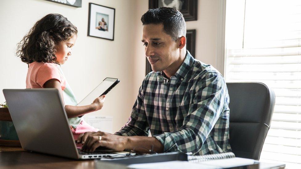 A man working from home