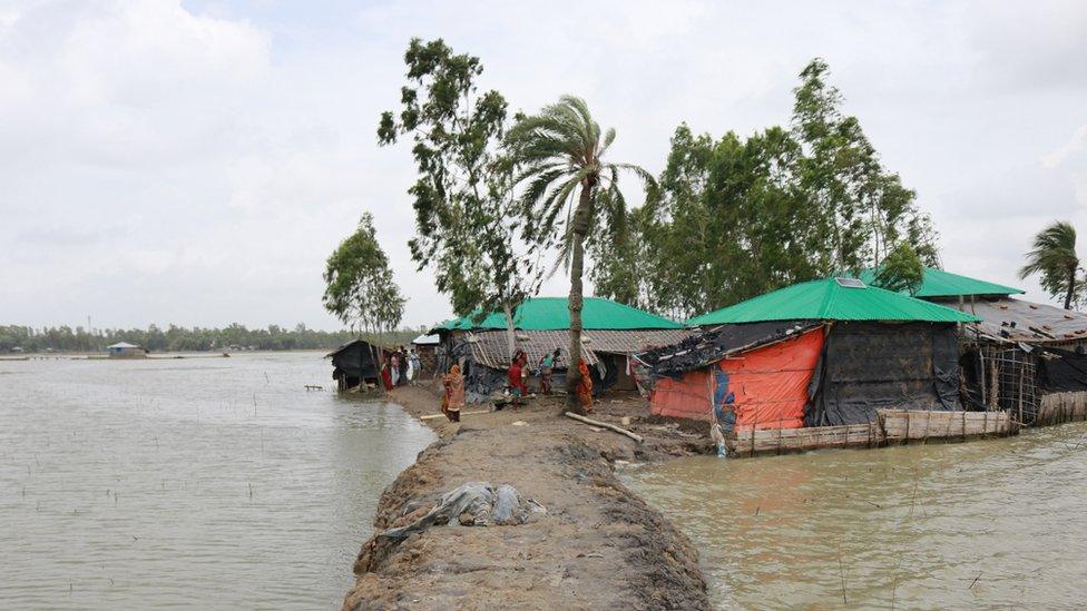 The village is built on salty mud. Often the water gets into their home and the families must live in wet, damp conditions. This is particularly bad in monsoon season when the rains come and the water levels rise even more.