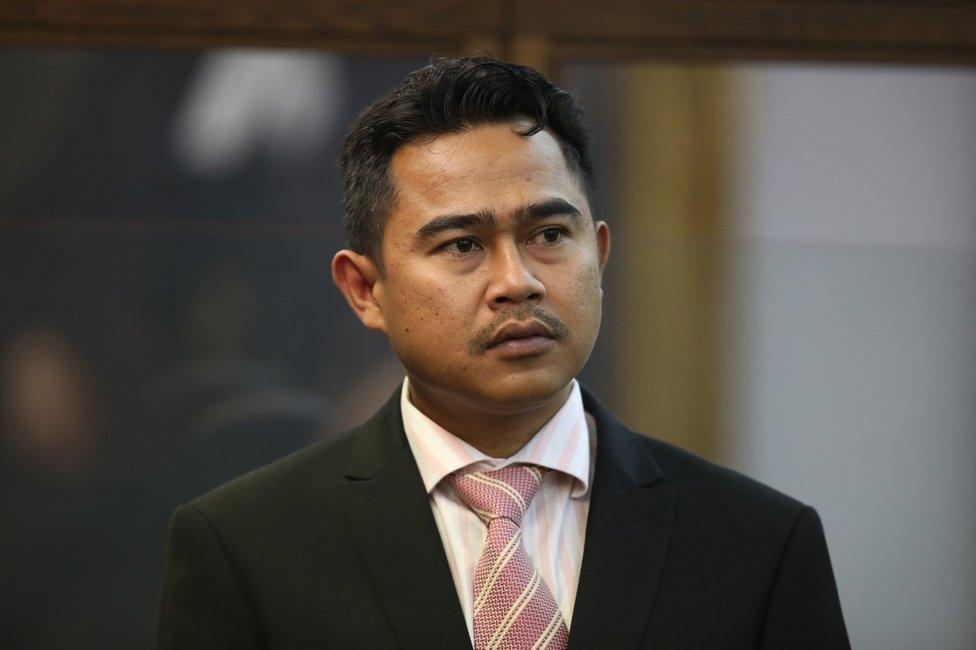 Malaysian diplomat Muhammad Rizalman stands in the the Wellington High Court, in Wellington, New Zealand, Monday, 30 November 2015