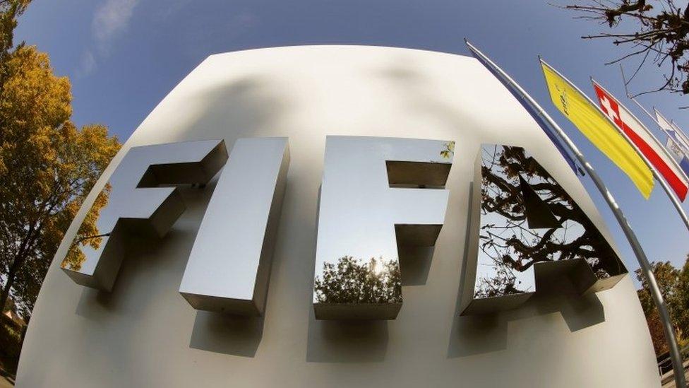 Fifa logo at its headquarters in Zurich, Switzerland (03 October 2015)