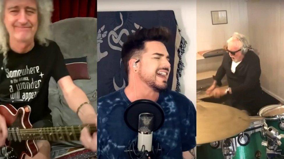 Queen and Adam Lambert perform on Instagram