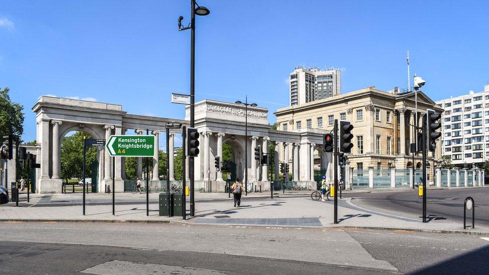 Empty London roads in lockdown