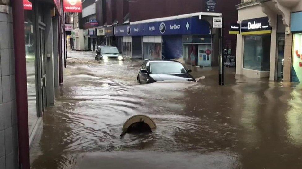 car in flood water