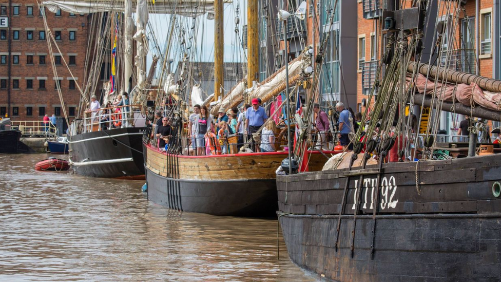 Tall ships on Gloucester Docks