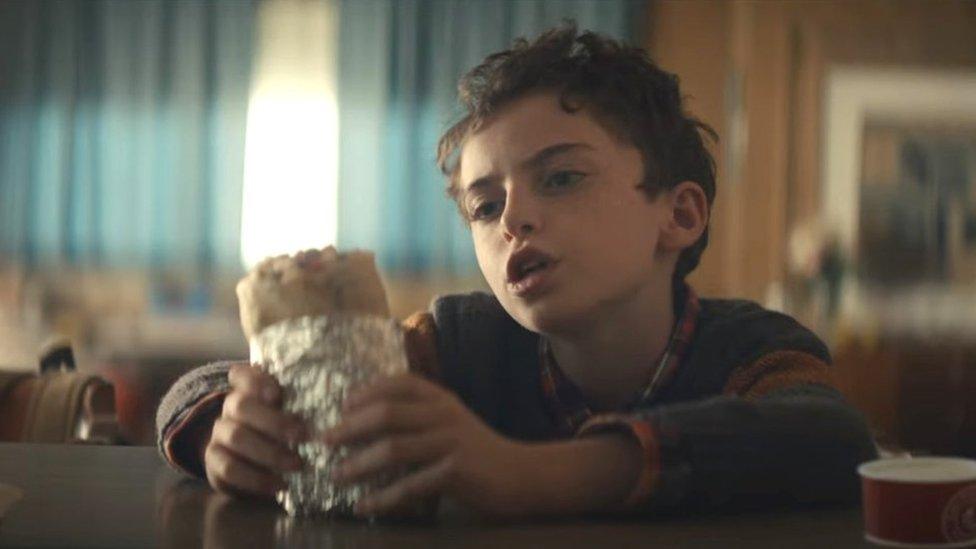 Chipotle's very first Super Bowl commercial is entitled, "Can a burrito change the world?"