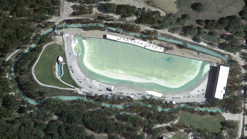 A satellite image of world's longest lazy river