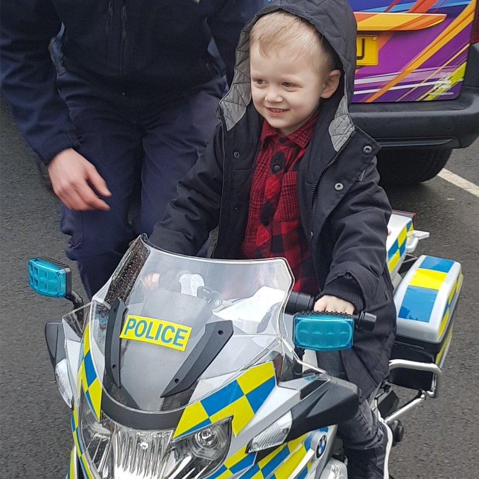 Bobby Marshall on his new toy bike