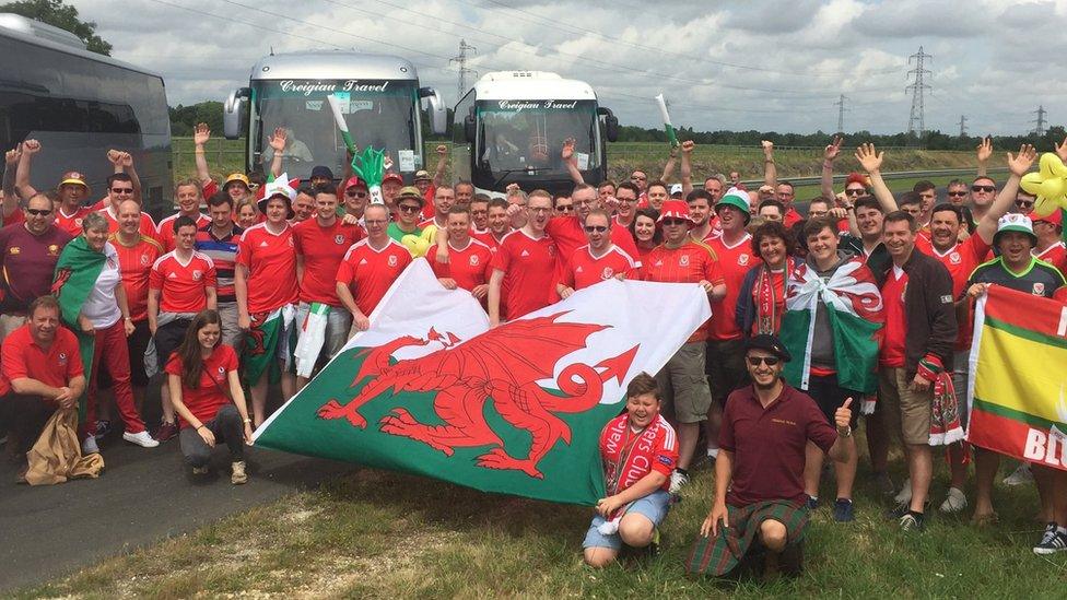 Fans in Bordeaux on Saturday morning