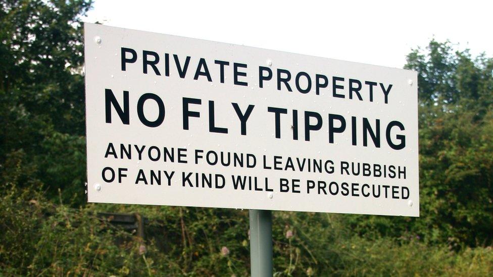 Fly-tipping sign