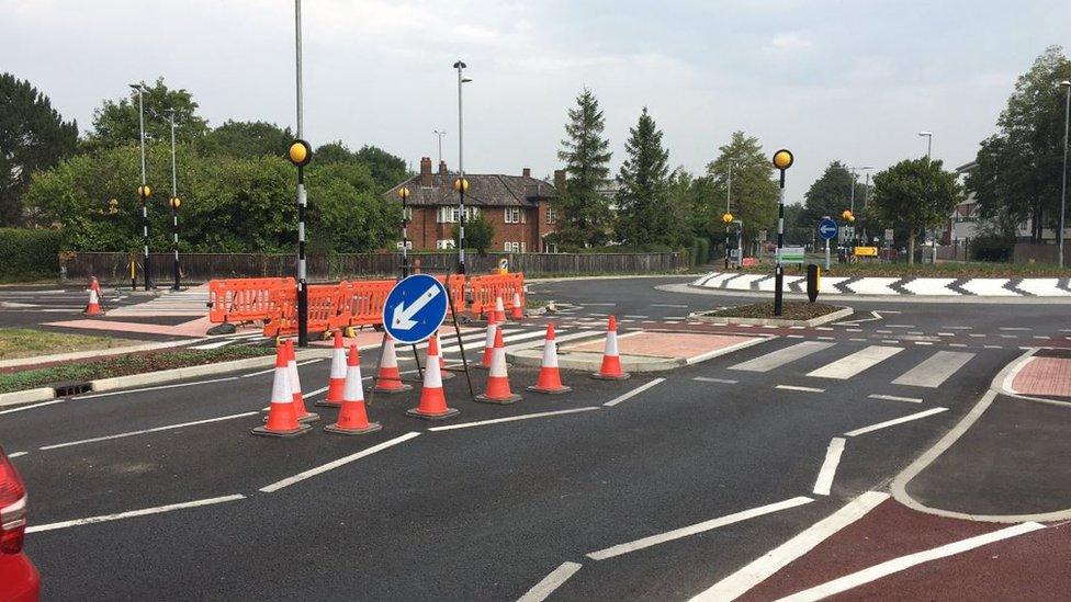 Dutch-style roundabout in Cambridge