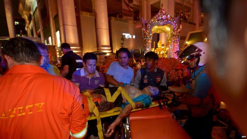 Site of bomb in Bangkok, 17 Aug