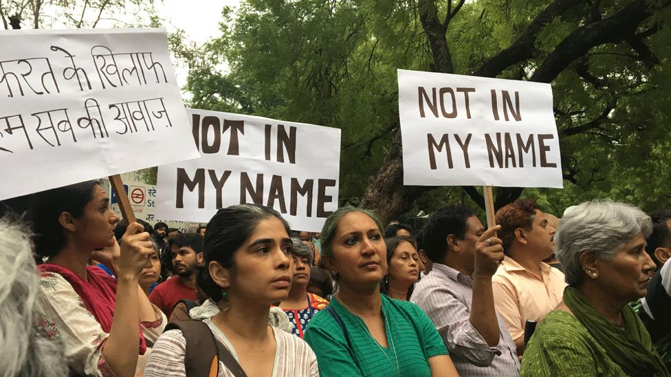 About 2,000 people gathered at Jantar Mantar, a historical Delhi monument and popular venue for protests