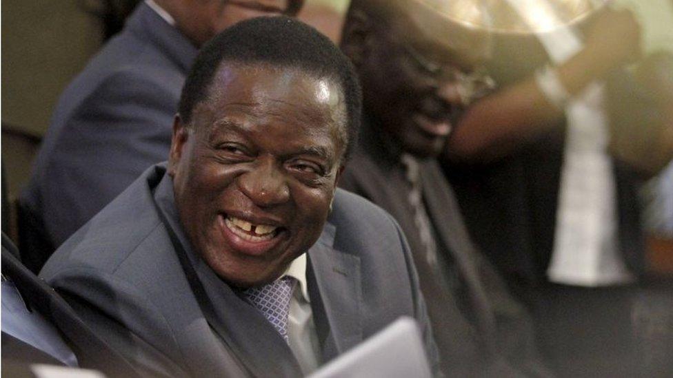 Zimbabwe Vice-President Emmerson Mnangagwa listens as President Robert Mugabe (not pictured) delivers his state of the nation address to the country"s parliament in Harare, on 25 August 2015.