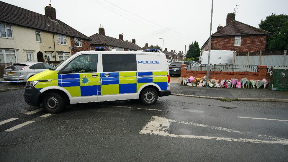 Police van on Kingsheath Avenue