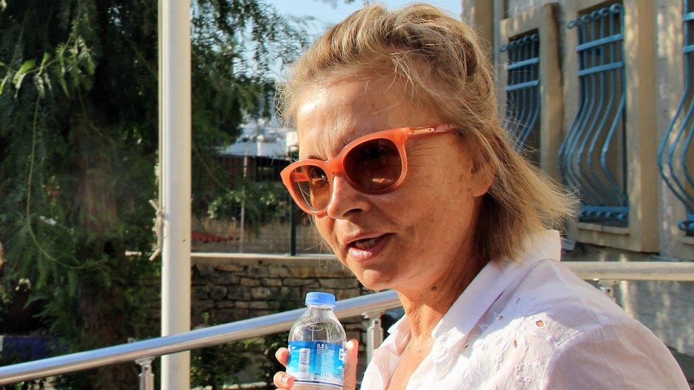 Journalist Nazli Ilicak is pictured on 26 Jul 16 after being detained by Turkish police