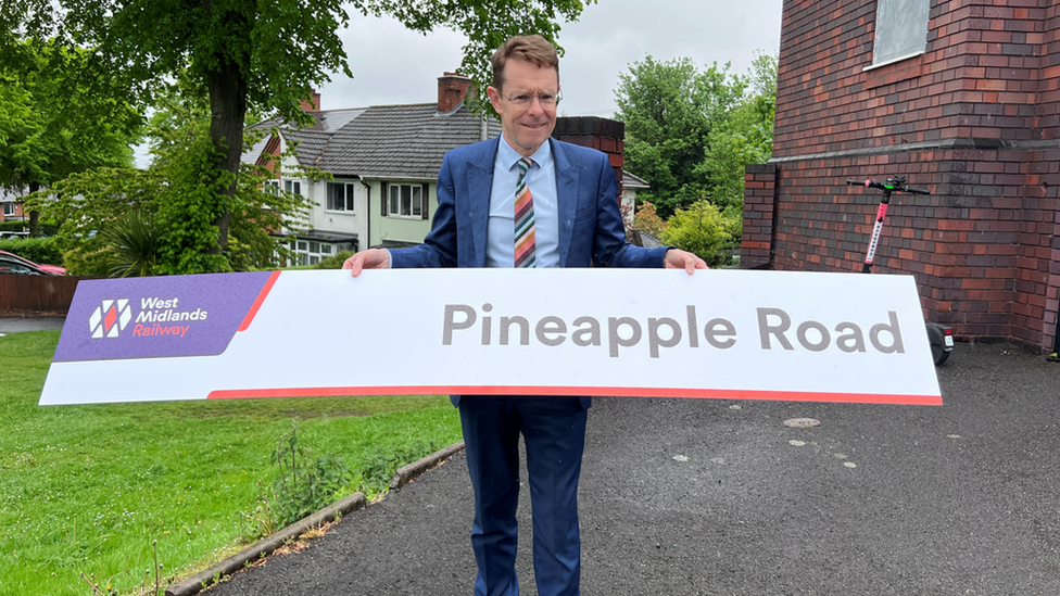 Andy Street with a Pineapple Road sign