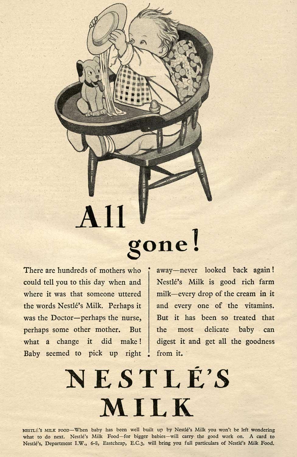 An advert for Nestle formula milk